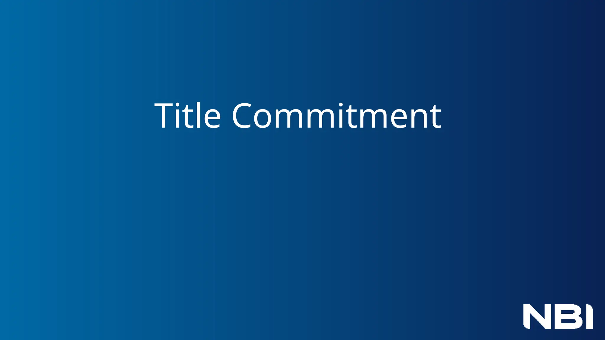 Title Commitment
 