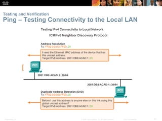 Testing and Verification 
Ping – Testing Connectivity to the Local LAN 
Presentation_ID © 2008 Cisco Systems, Inc. All rights reserved. Cisco Confidential 81 
 