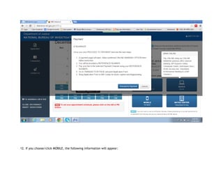 12. If you choose/click MOBILE, the following information will appear:
 