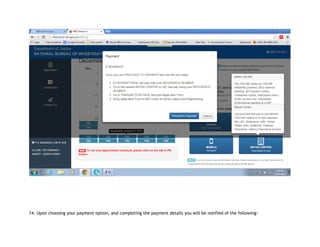 14. Upon choosing your payment option, and completing the payment details you will be notified of the following:
 