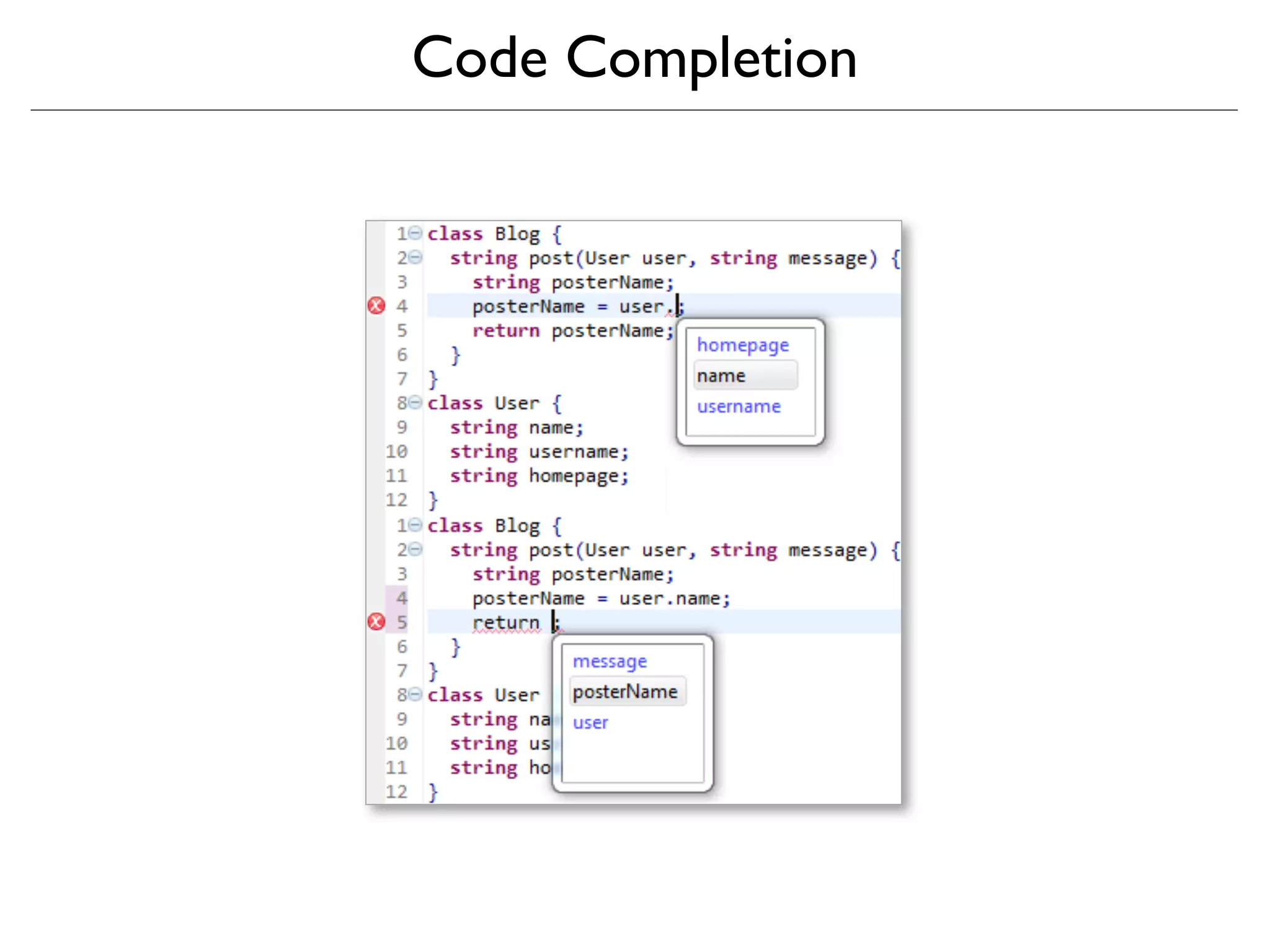 Code Completion
 