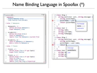 Name Binding Language in Spoofax (*)
 