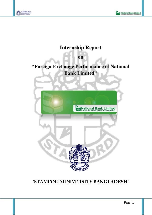 National Bank Limited Internship Report On Foreign Exchange 2017 - 