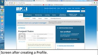 Screen after creating a Profile.
 