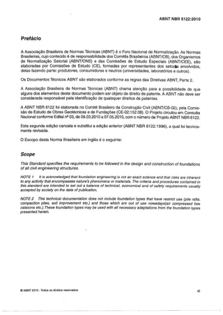 Nbr 6122 projeto e execução de fundações