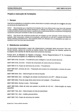 Nbr 6122 projeto e execução de fundações