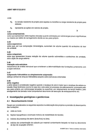 Nbr 6122 projeto e execução de fundações