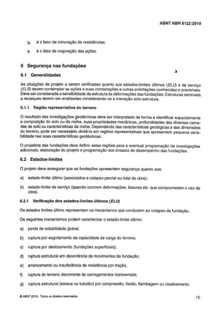 Nbr 6122 projeto e execução de fundações