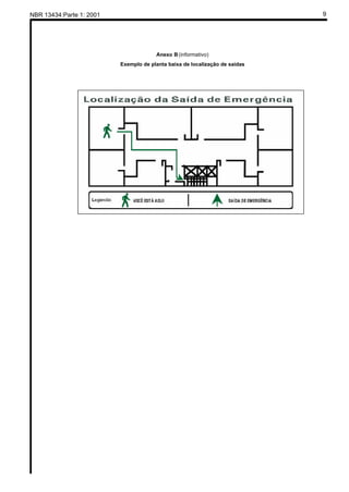 NBR 13434:Parte 1: 2001 9
Anexo B (informativo)
Exemplo de planta baixa de localização de saídas
 