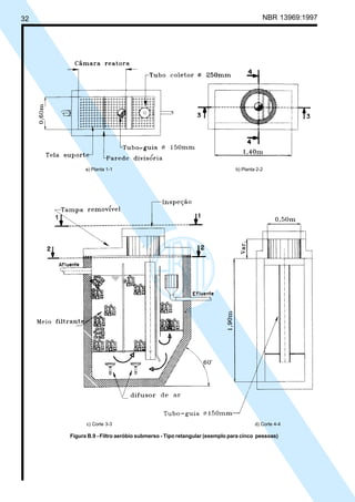 Cópia não autorizada

NBR 13969:1997

32

a) Planta 1-1

c) Corte 3-3

b) Planta 2-2

d) Corte 4-4

Figura B.9 - Filtro aeróbio submerso - Tipo retangular (exemplo para cinco pessoas)

 