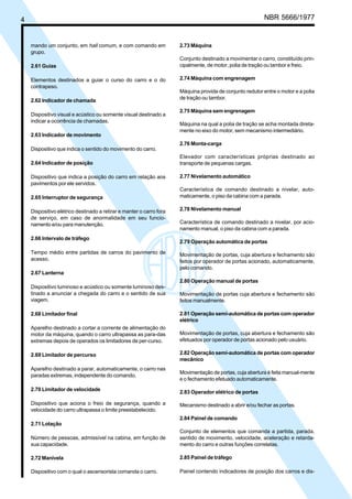 Nbr 5666 tb 6 - elevadores eletricos | PDF