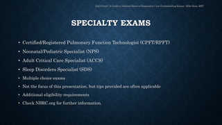 Nbrc Rpft National Board for Respiratory Care Test Preparation | PPTX