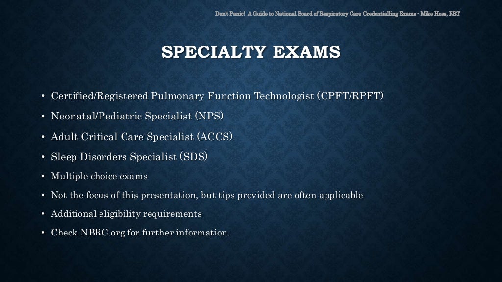 National Board for Respiratory Care Test Preparation