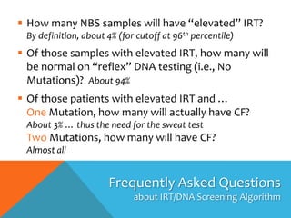 Two-Tier Newborn Screening for Cystic Fibrosis (in Virginia) | PPTX