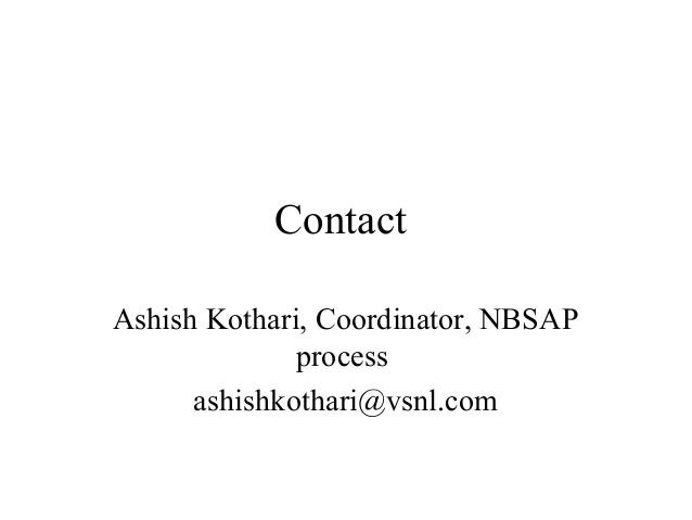 National biodiversity strategy and action plan india ppt
