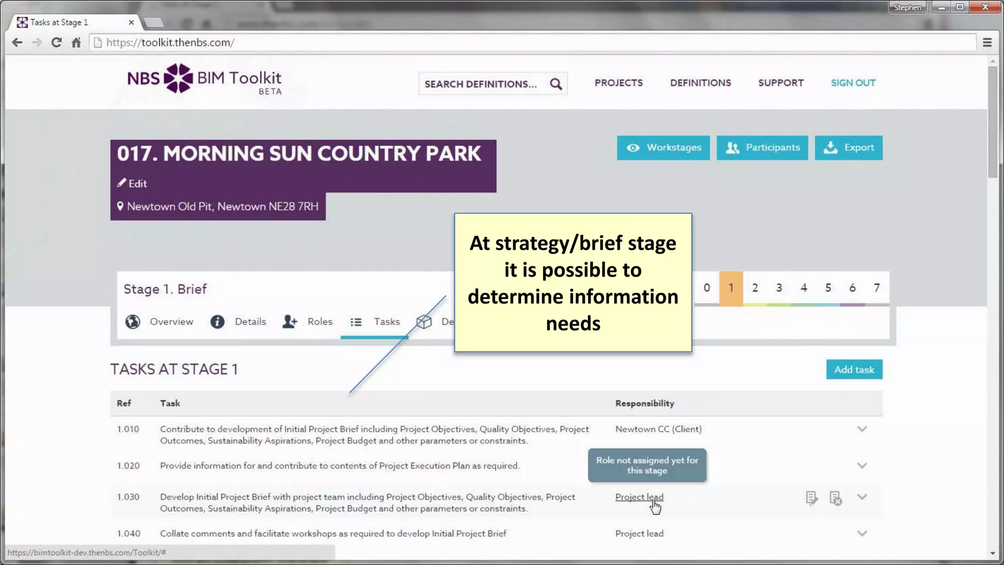 At strategy/brief stage
it is possible to
determine information
needs
 