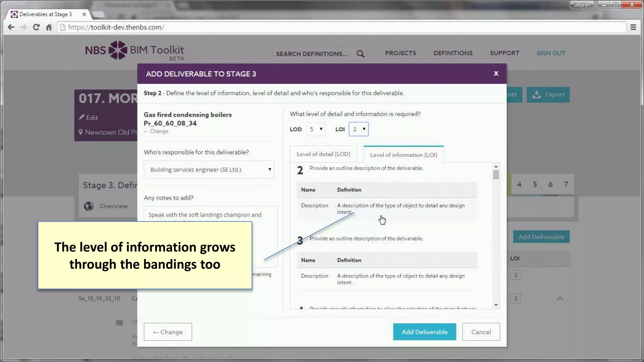 The level of information grows
through the bandings too
 