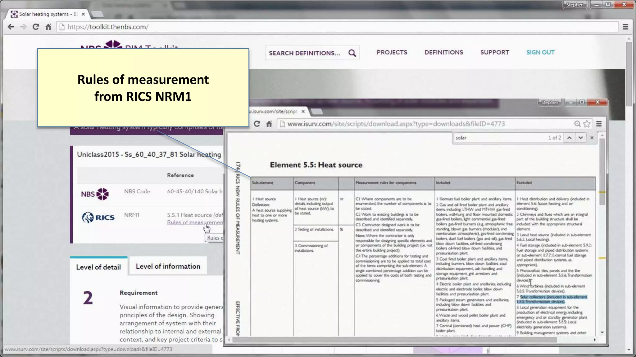 Rules of measurement
from RICS NRM1
 