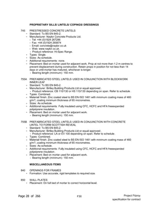 Nbs Specification Example Pdf Nbs specification (updated for contract) | PDF