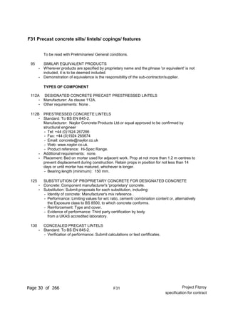 Nbs Specification Example Pdf Nbs specification (updated for contract) | PDF