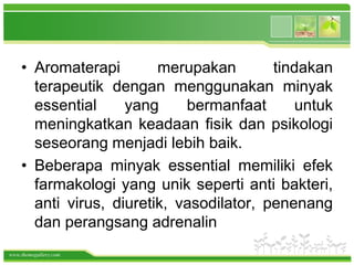Aromaterapi & Mood – Kesan Psikologi Pada Kecantikan