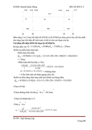 đồ áN btct 2 tính toán và thiết kế kết cấu khung phẳng