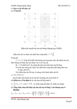 đồ áN btct 2 tính toán và thiết kế kết cấu khung phẳng