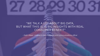 THE TWEET SHOP
Daisy Marc Jacobs
INSIGHTS
accessible data
INSIGHTS
• 36% of global consumers are willing to share their da...