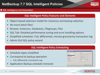 Netbackup Schedule Example Novinky v NetBackup 7.7 | PDF