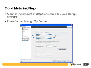 Cloud Metering Plug-in
• Monitor the amount of data transferred to cloud storage
  provider
• Presentation through OpsCenter




                                                            25
 