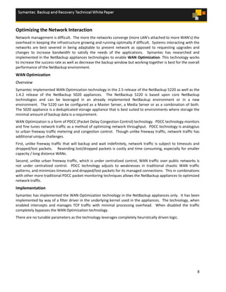 TECHNICAL WHITE PAPER: NetBackup Appliances WAN Optimization | PDF