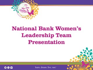 National Bank WomenÊs 
Leadership Team 
Presentation 
 