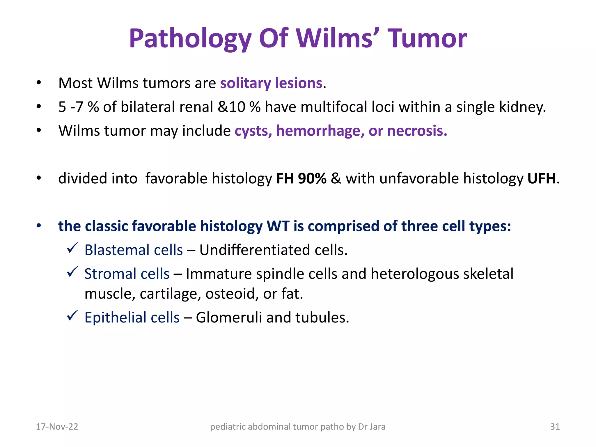 Pathology of pediatric tumors | PPTX