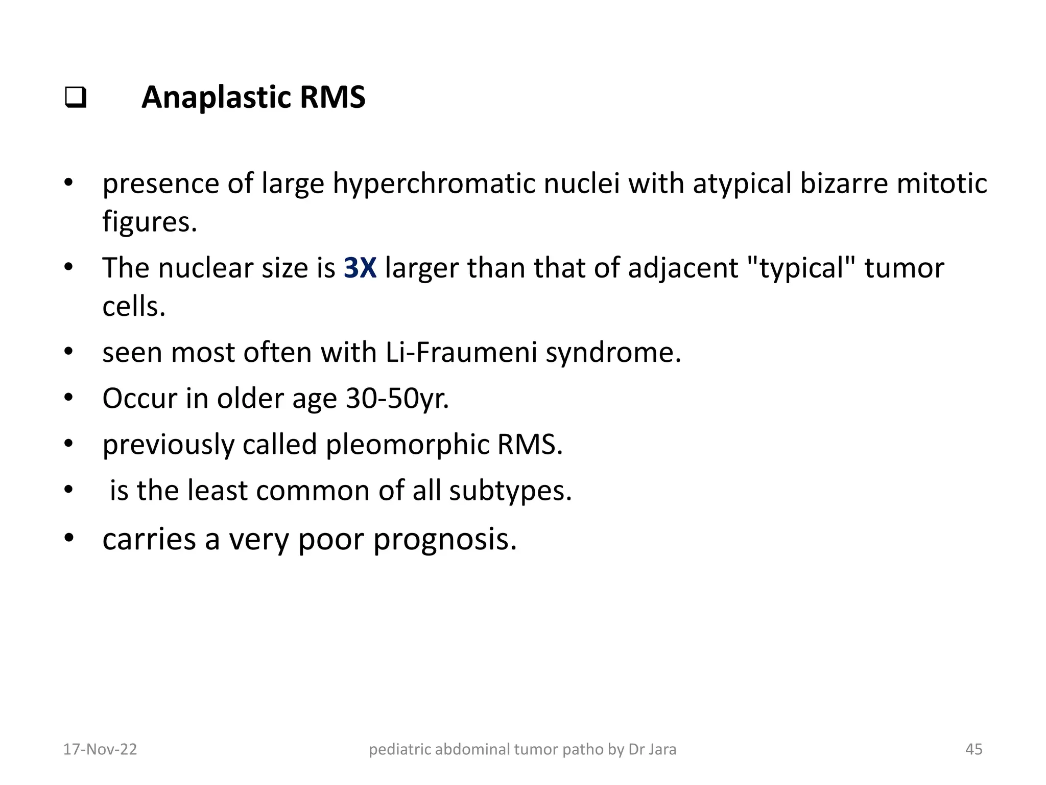 Pleomorphic Rms Pathology of pediatric tumors | PPTX