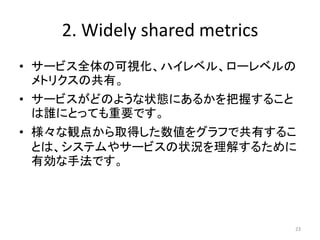 2. Widely shared metrics
? `ӥȫοҕϥ٥롢`٥
ȥꥯιС
? `ӥɤΤ褦״Bˤ뤫դ뤳
lˤȤäƤҪǤ
? Q㤫ȡä򥰥դǹФ뤳
Ȥϡƥ䥵`ӥ״r⤹뤿
ЄַǤ
23
 