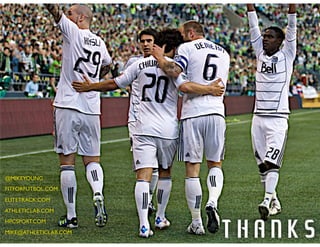 THANKS
@MIKEYOUNG
FITFORFUTBOL.COM
ELITETRACK.COM
ATHLETICLAB.COM
HPCSPORT.COM
MIKE@ATHLETICLAB.COM
 