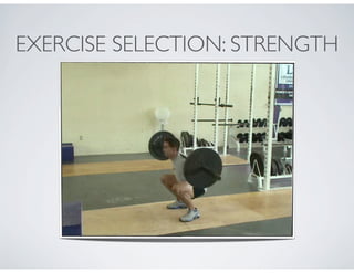 EXERCISE SELECTION: STRENGTH
 