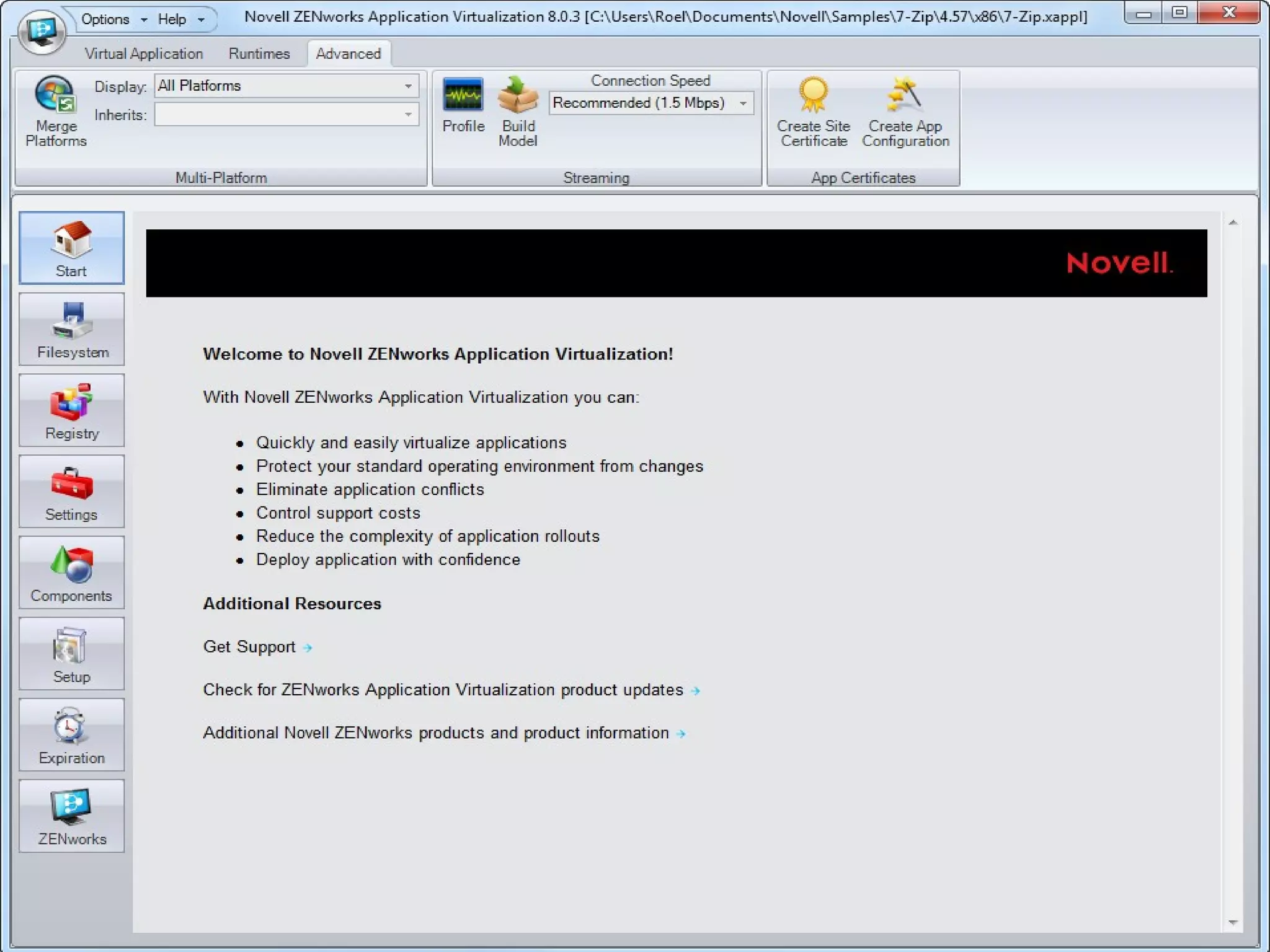 ZENworks Application Virtualization 