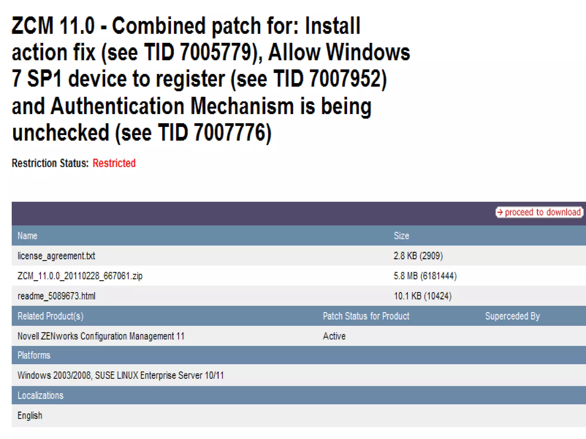 Windows 7 SP1 and ZCM 11 
