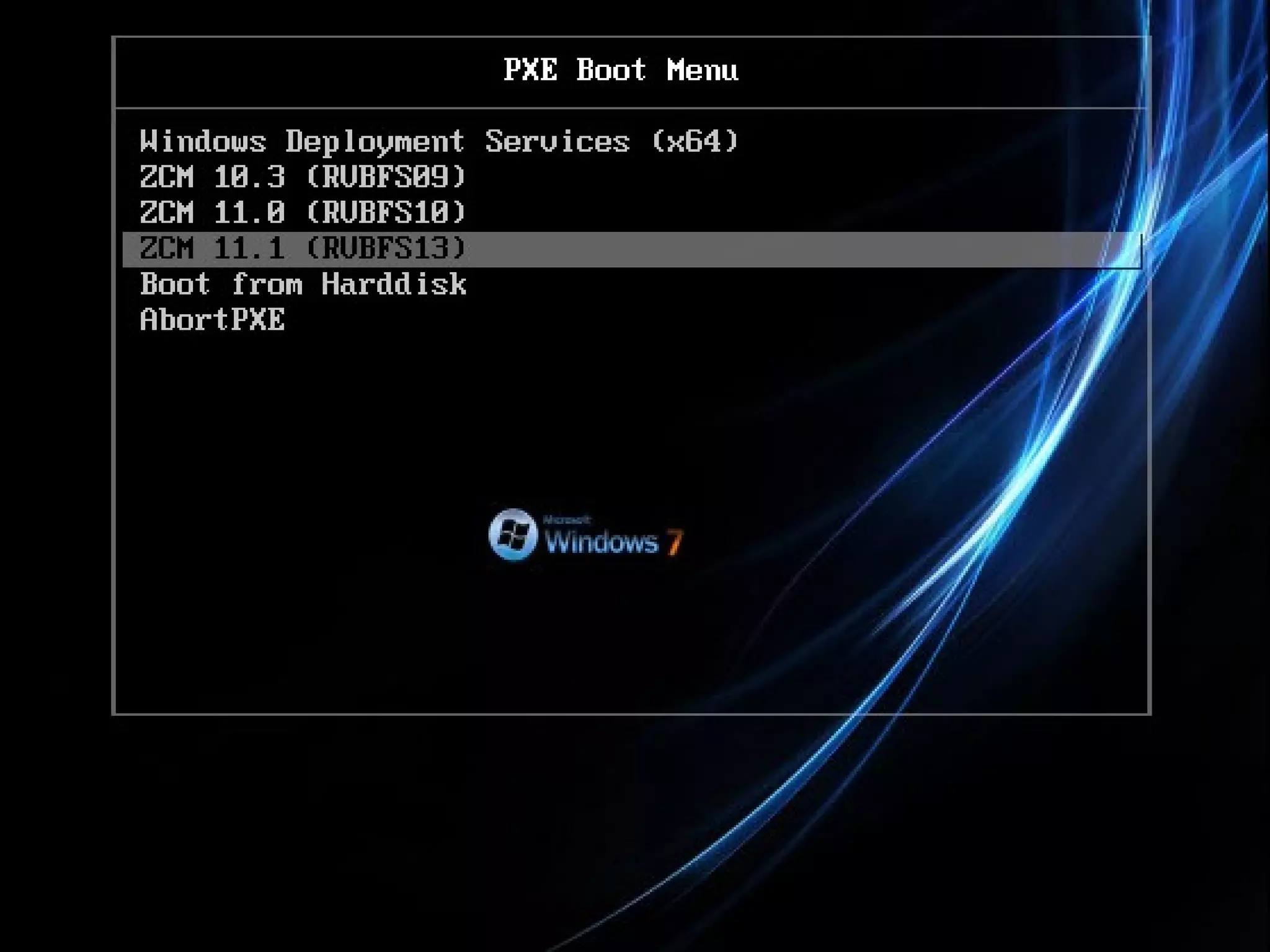 WDSLinux – PXE Boot Menu 