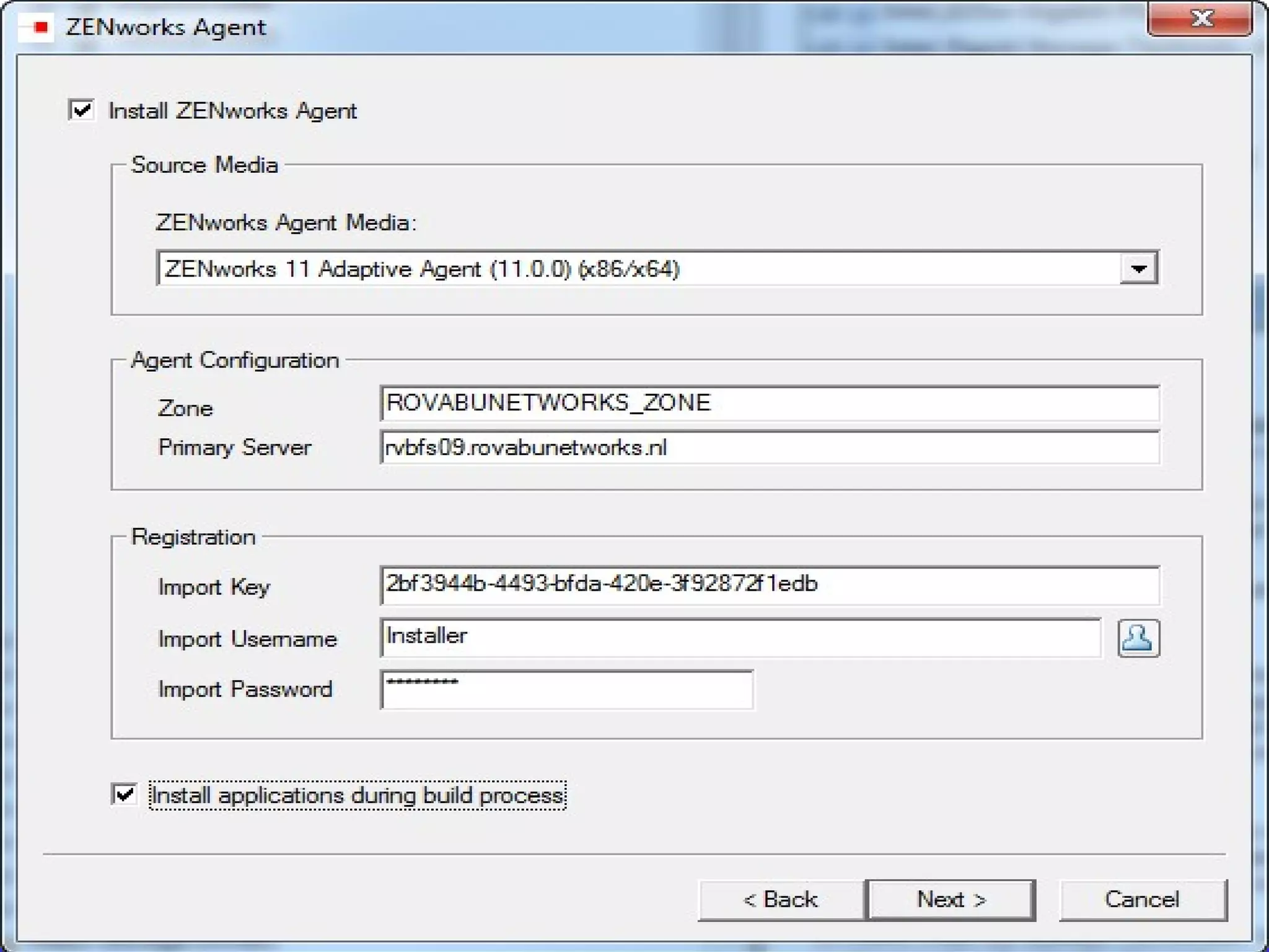 ZENworks Agent install 