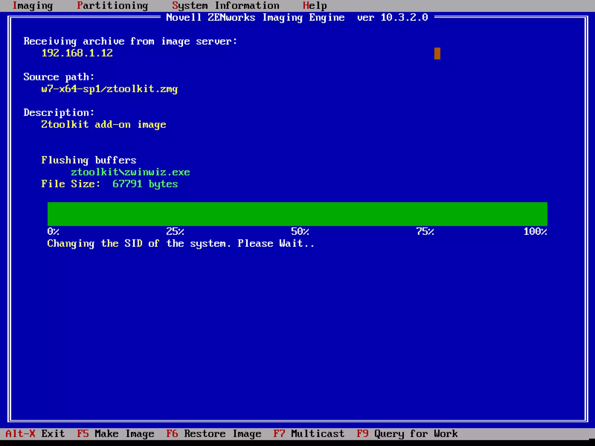 Restore Ztoolkit image 