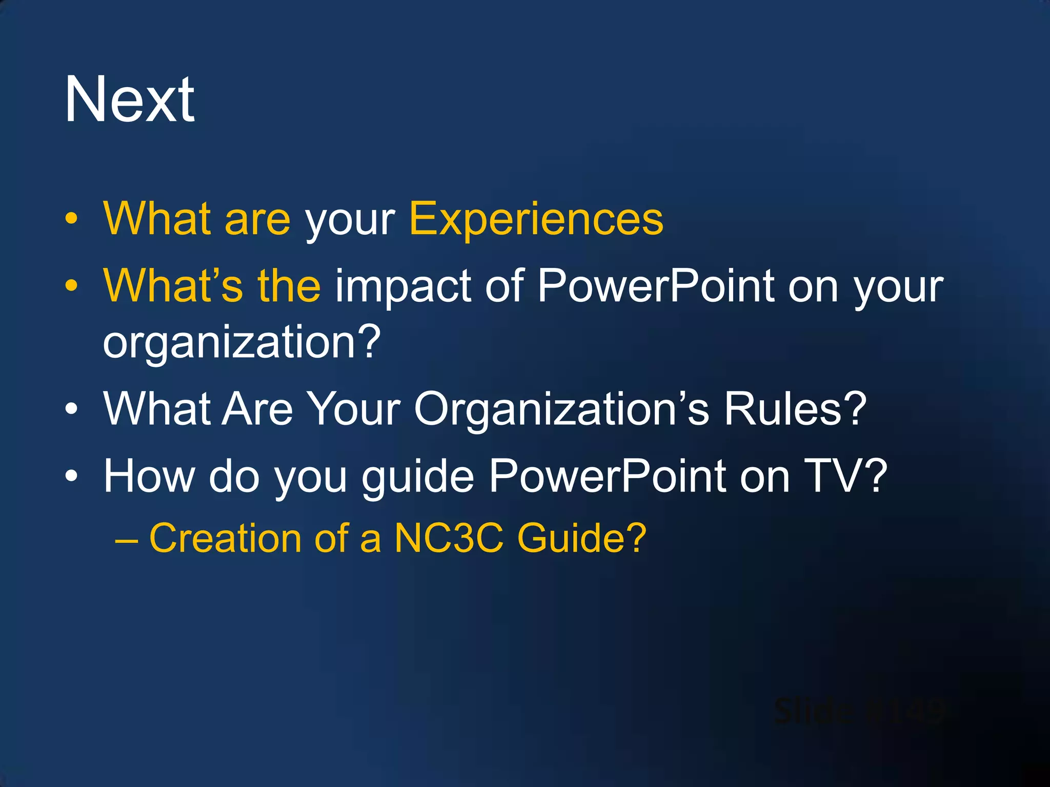 NC3C PowerPoint Presentations