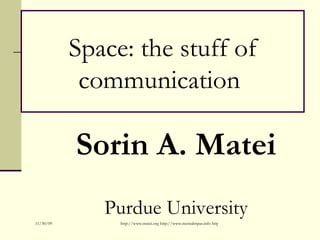 [object Object],[object Object],Space: the stuff of communication  