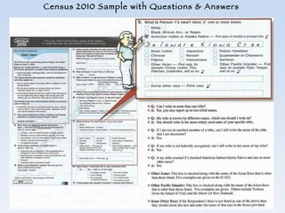 Census 2010 Sample with Questions & Answers 