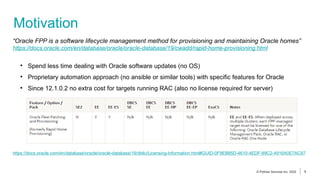 5© Pythian Services Inc. 2020© Pythian Services Inc. 2020
“Oracle FPP is a software lifecycle management method for provis...