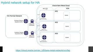 19 © 2017 Pythian
https://cloud.oracle.com/en_US/bare-metal-network/vcn/faq
Hybrid network setup for HA
 