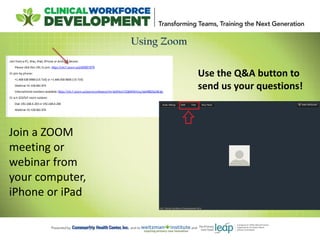 Using Zoom
Join a ZOOM
meeting or
webinar from
your computer,
iPhone or iPad
Use the Q&A button to
send us your questions!
 
