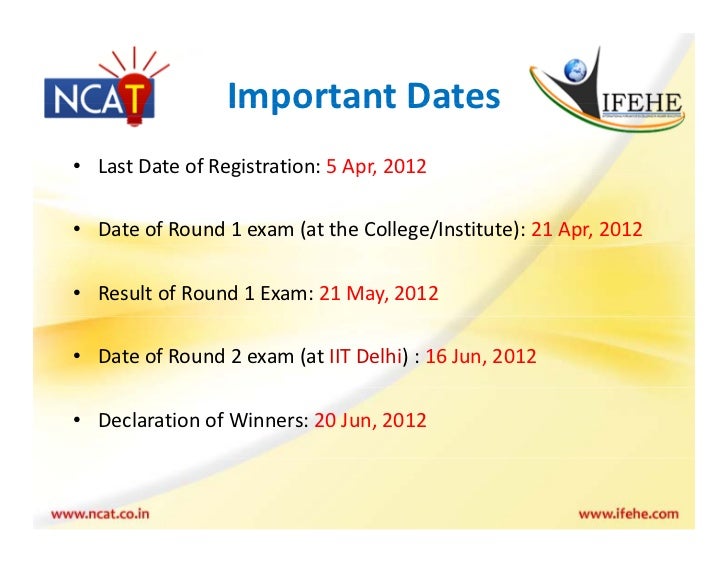NCAT 2012 Ppt