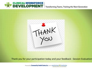 Thank You All
Survey Post Session
Thank you for your participation today and your feedback : Session Evaluation
 